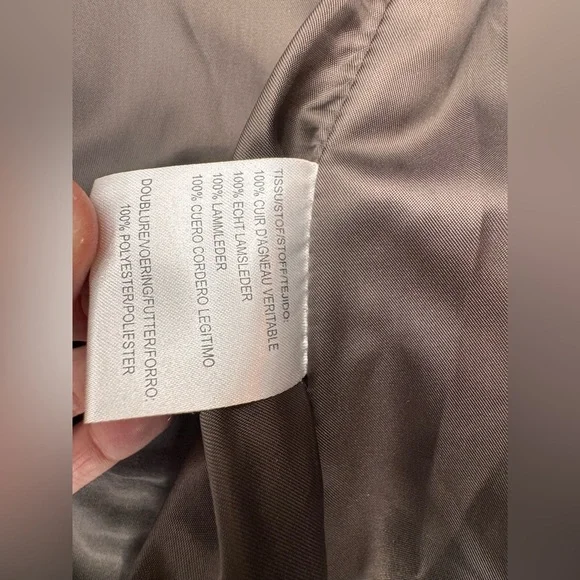 Maison 123 Paris Genuine Leather Brown Blazer Jacket Large - Picture 5 of 9